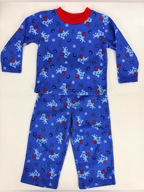 Vintage 2002 Toddler 3T Blues Clues Basketball & Football #25 Pajama Top&Bottom